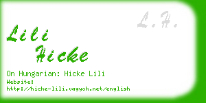 lili hicke business card